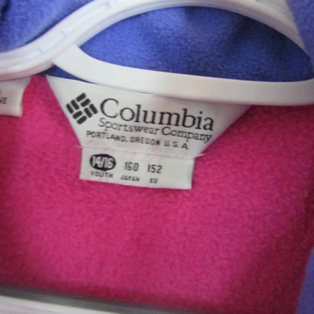 Columbia Girls Jacket 14 16 Pink Fleece Zip